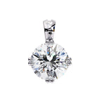 Double Prong Round Lab Grown Diamond  Pendant