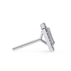 Emerald Diamond Stud Earrings Halo Style