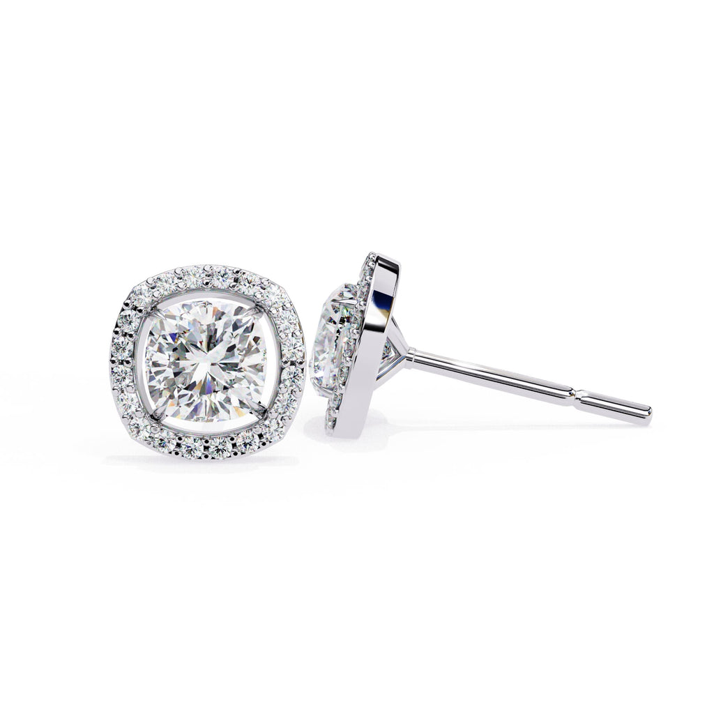  Round Brilliant Diamond Studs  6 Prong Crown Setting