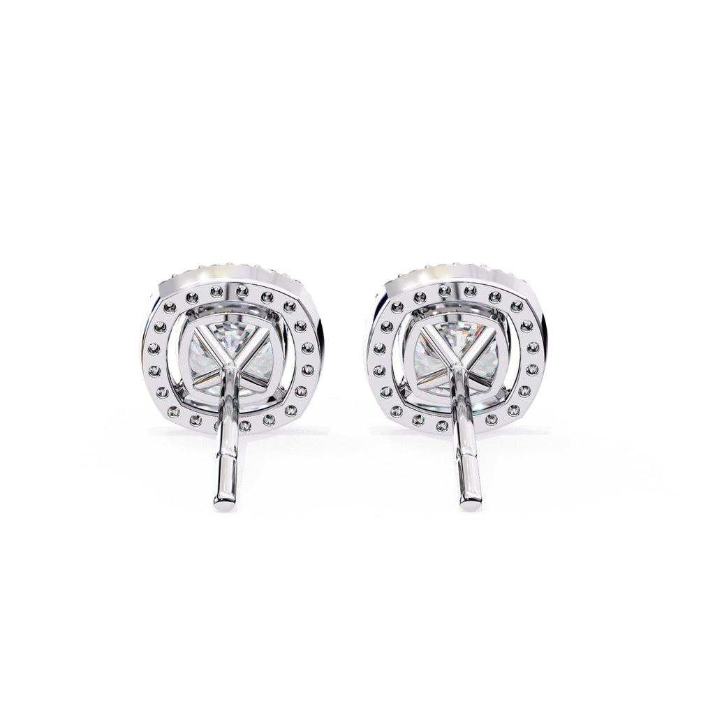  Round Brilliant Diamond Studs  6 Prong Crown Setting