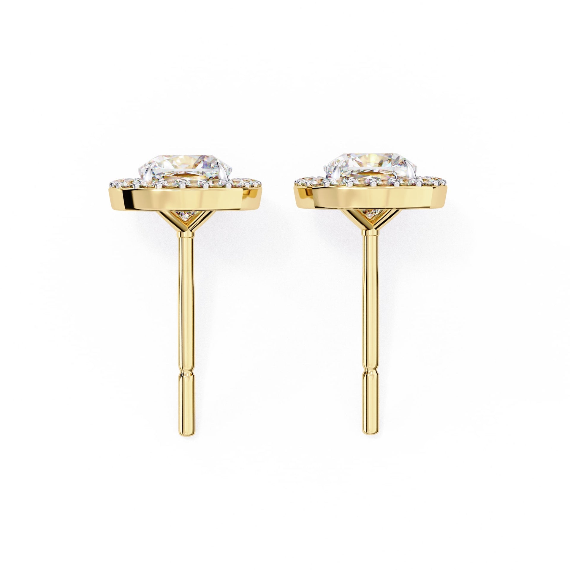 Halo Cushion Lab Grown Diamond Stud Earrings