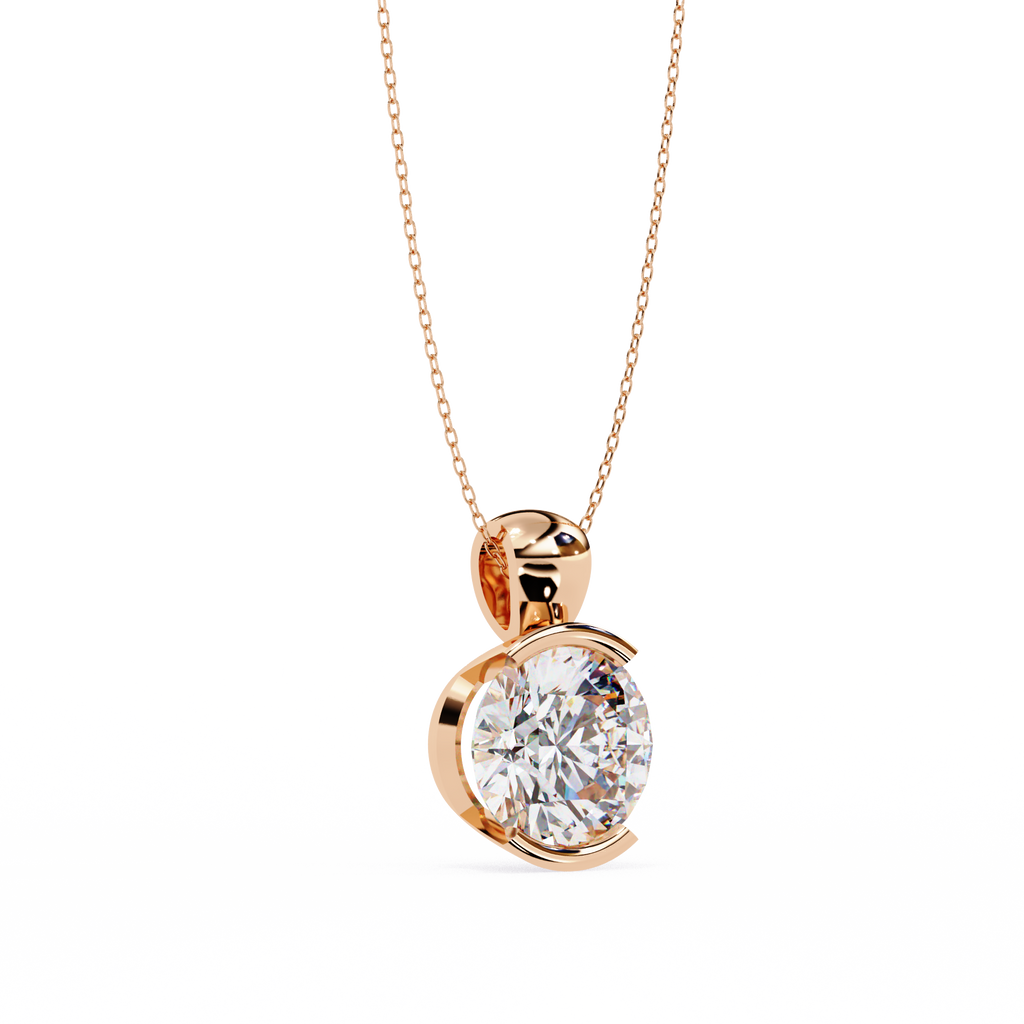 Stylish Round Half Bezel Pendant