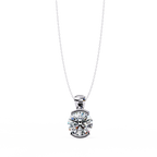 Round Lab Grown Diamond Half Bezel Pendant