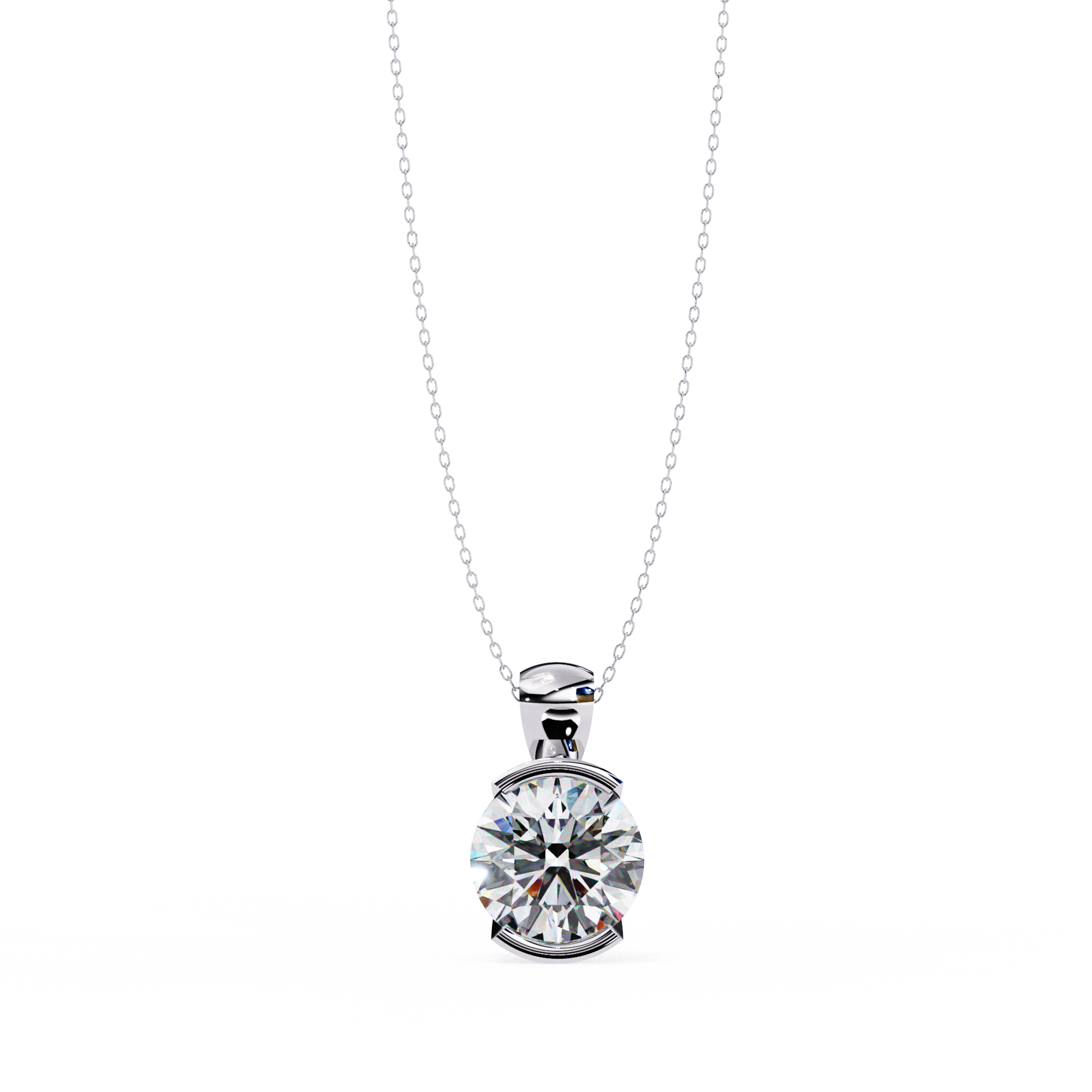 Stylish Round Half Bezel Pendant