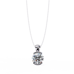 Stylish Round Half Bezel Pendant