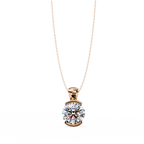 Round Lab Grown Diamond Half Bezel Pendant