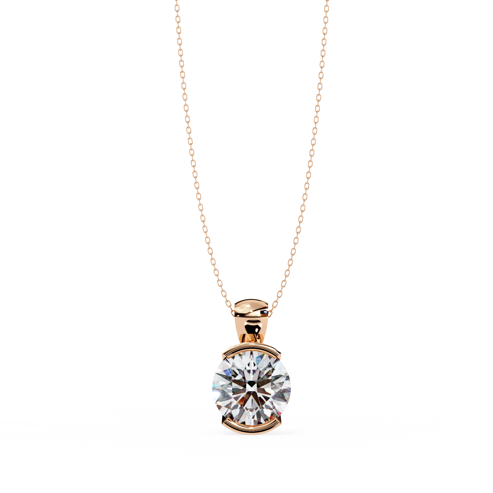 Stylish Round Half Bezel Pendant