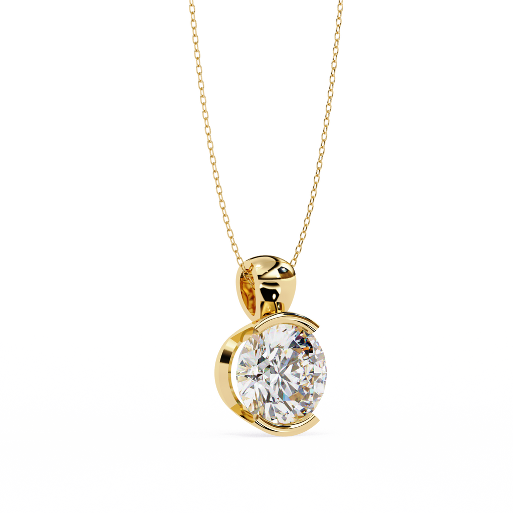Stylish Round Half Bezel Pendant