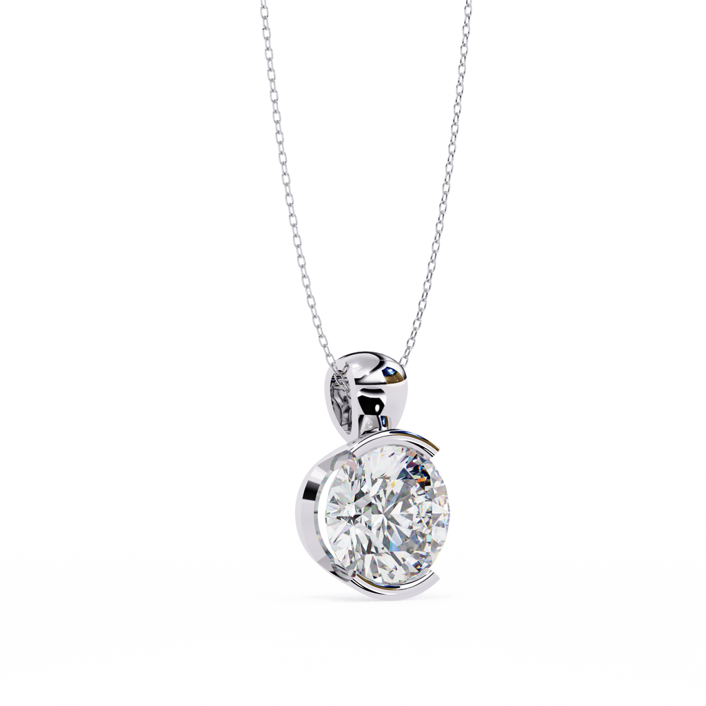 Stylish Round Half Bezel Pendant