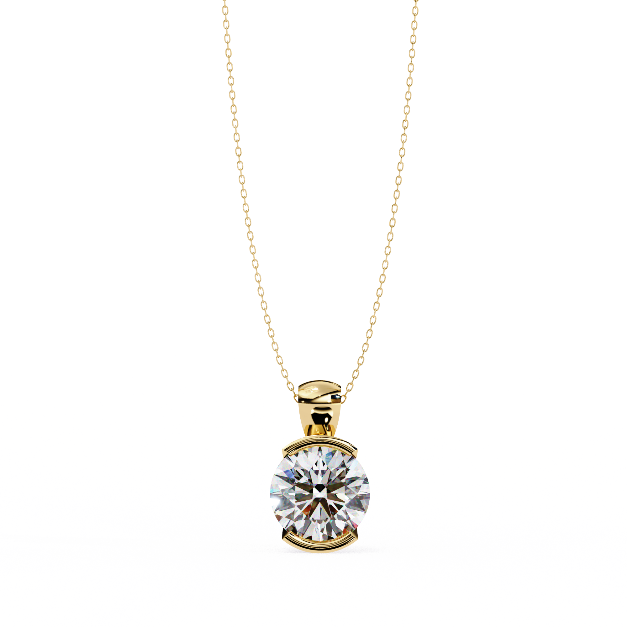 Stylish Round Half Bezel Pendant