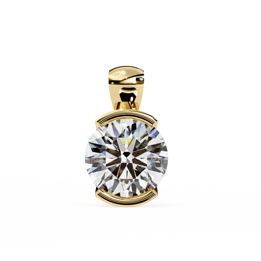 Stylish Round Half Bezel Pendant