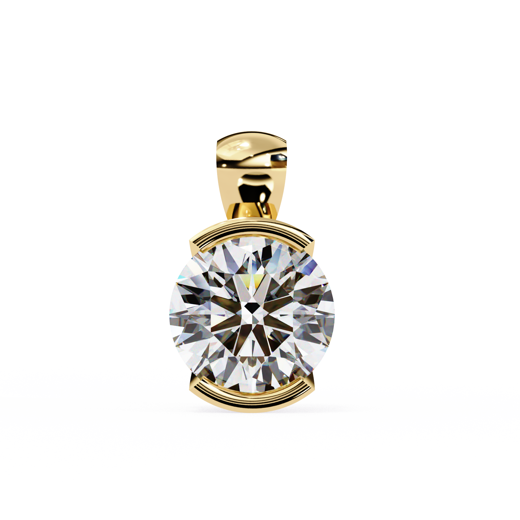 Stylish Round Half Bezel Pendant