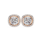 Halo Cushion Lab Grown Diamond Stud Earrings