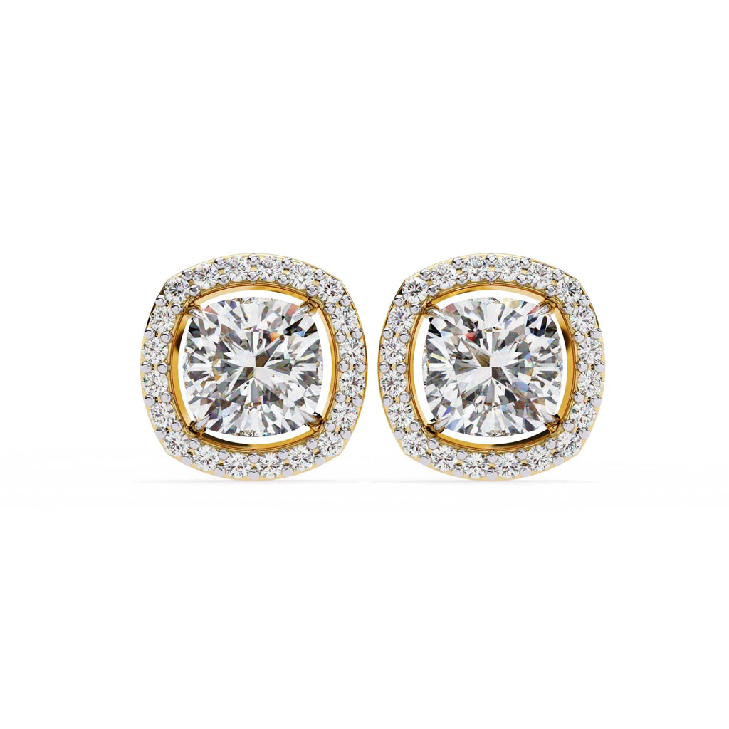  Round Brilliant Diamond Studs  6 Prong Crown Setting