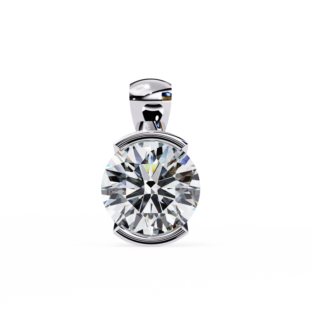 Stylish Round Half Bezel Pendant