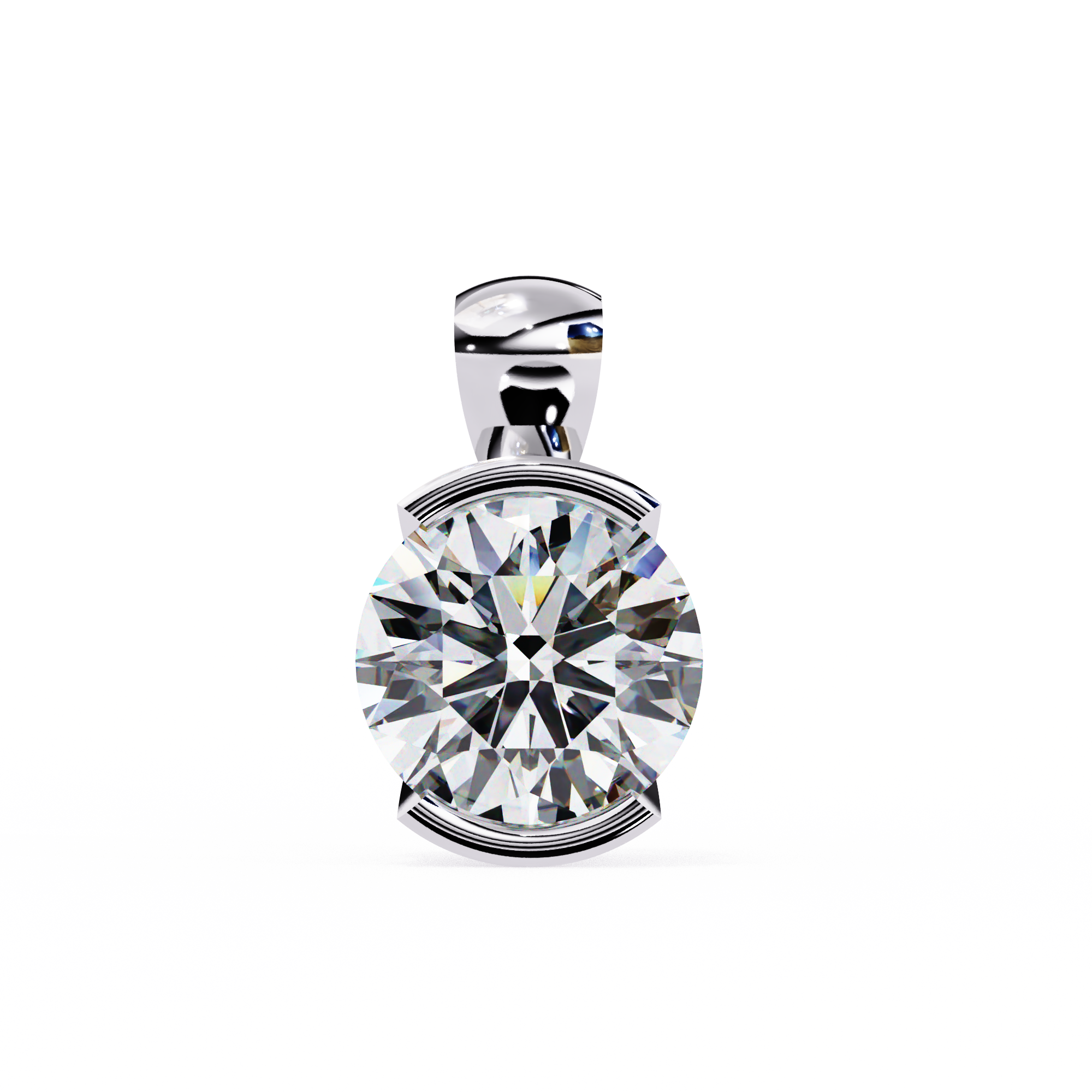 Stylish Round Half Bezel Pendant