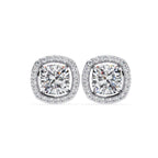 Halo Cushion Lab Grown Diamond Stud Earrings