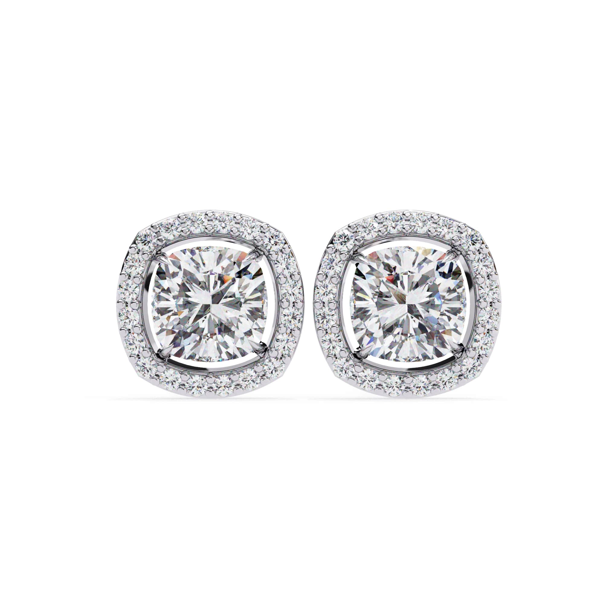  Round Brilliant Diamond Studs  6 Prong Crown Setting