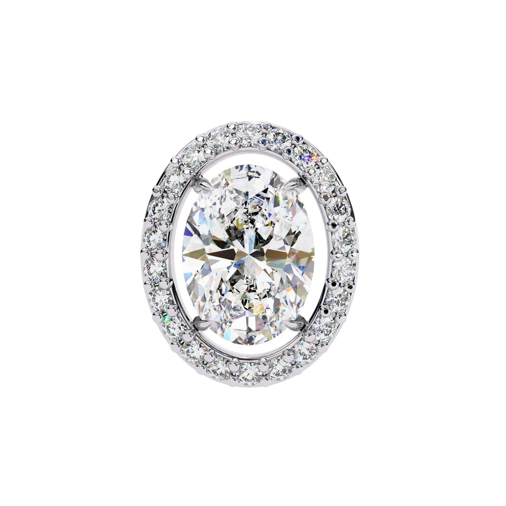 Oval halo stud earrings