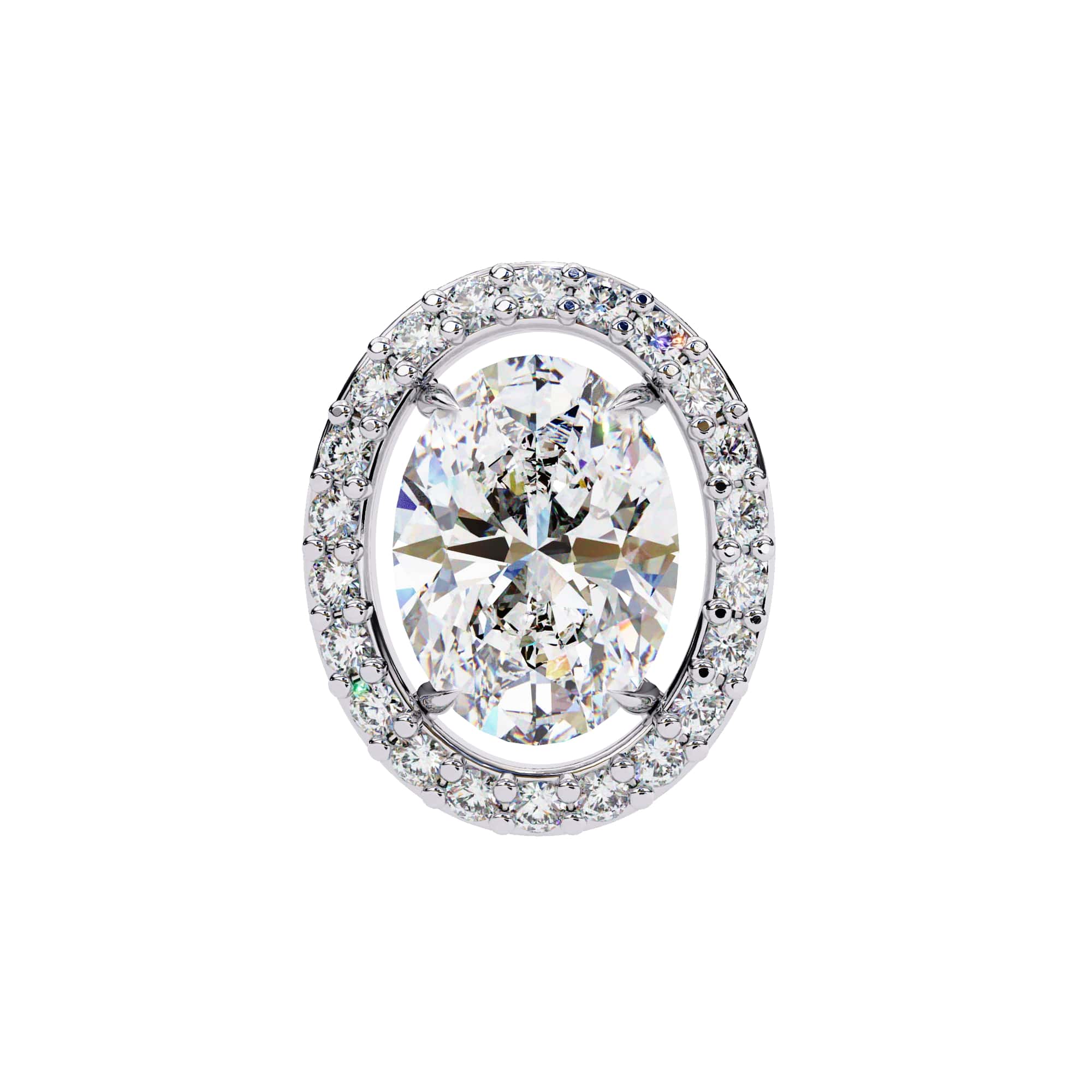 Oval halo stud earrings