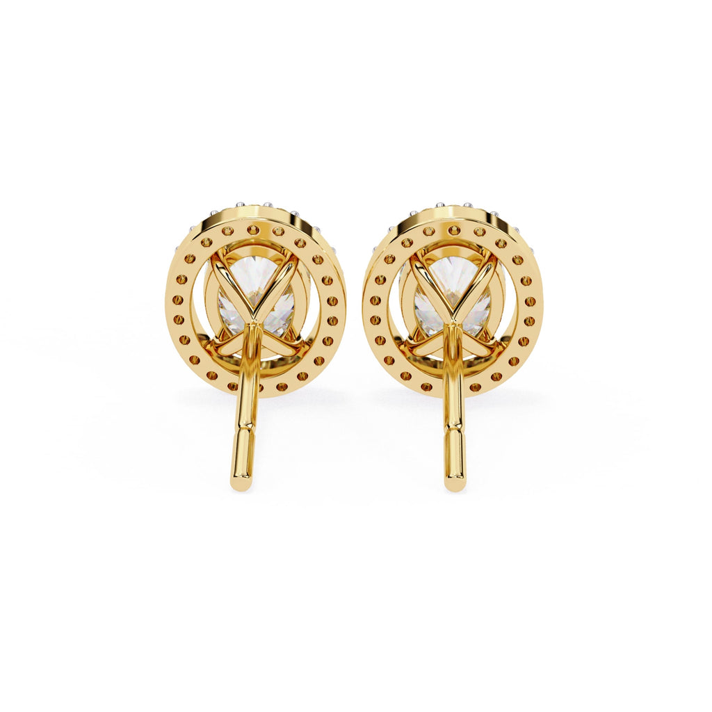 Oval halo stud earrings