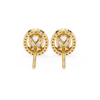 Oval halo stud earrings