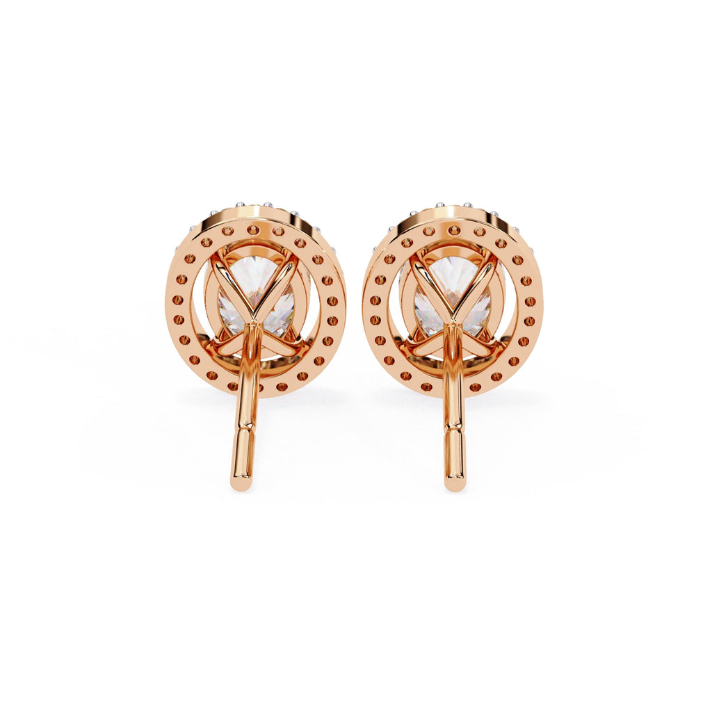 Oval halo stud earrings