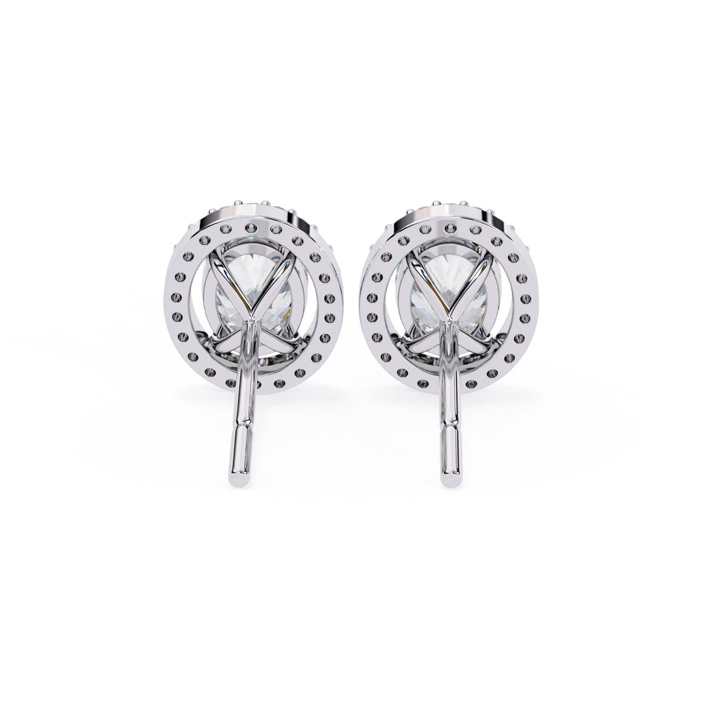 Oval halo stud earrings