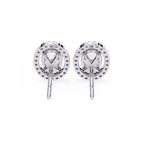 Oval halo stud earrings