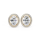 Oval halo stud earrings