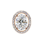 Oval halo stud earrings