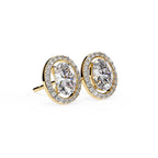 Oval halo stud earrings