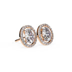 Oval halo stud earrings
