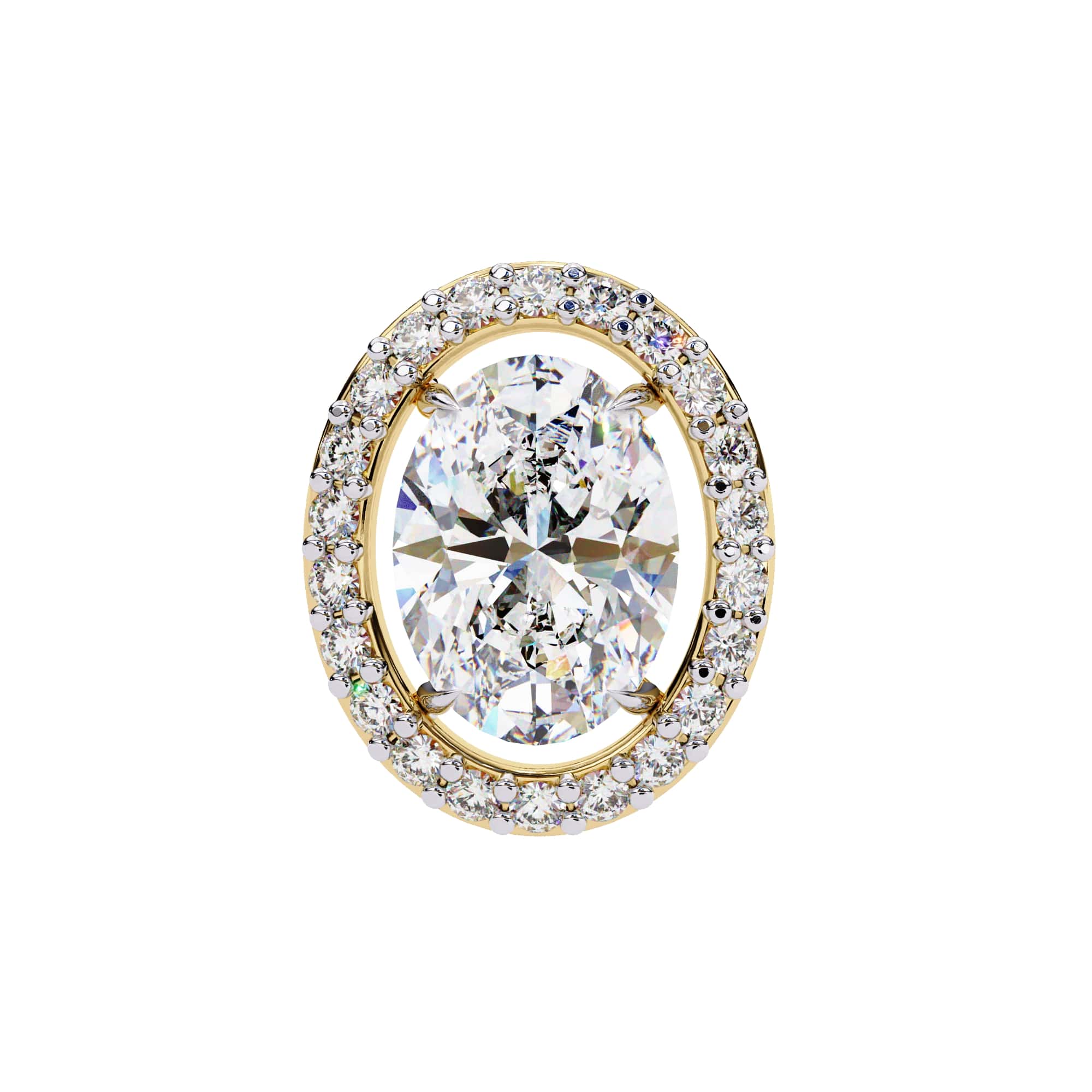 Oval halo stud earrings