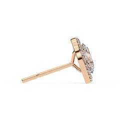 Oval halo stud earrings