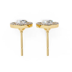 Pear Halo Stud Earrings