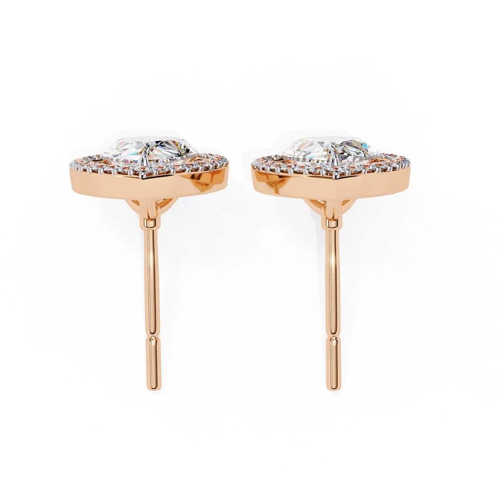 Pear Halo Stud Earrings