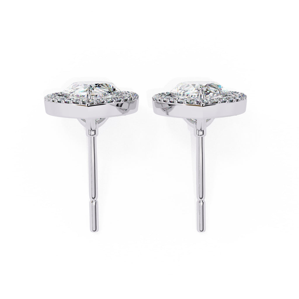 Pear Halo Stud Earrings