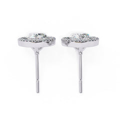 Pear Halo Stud Earrings