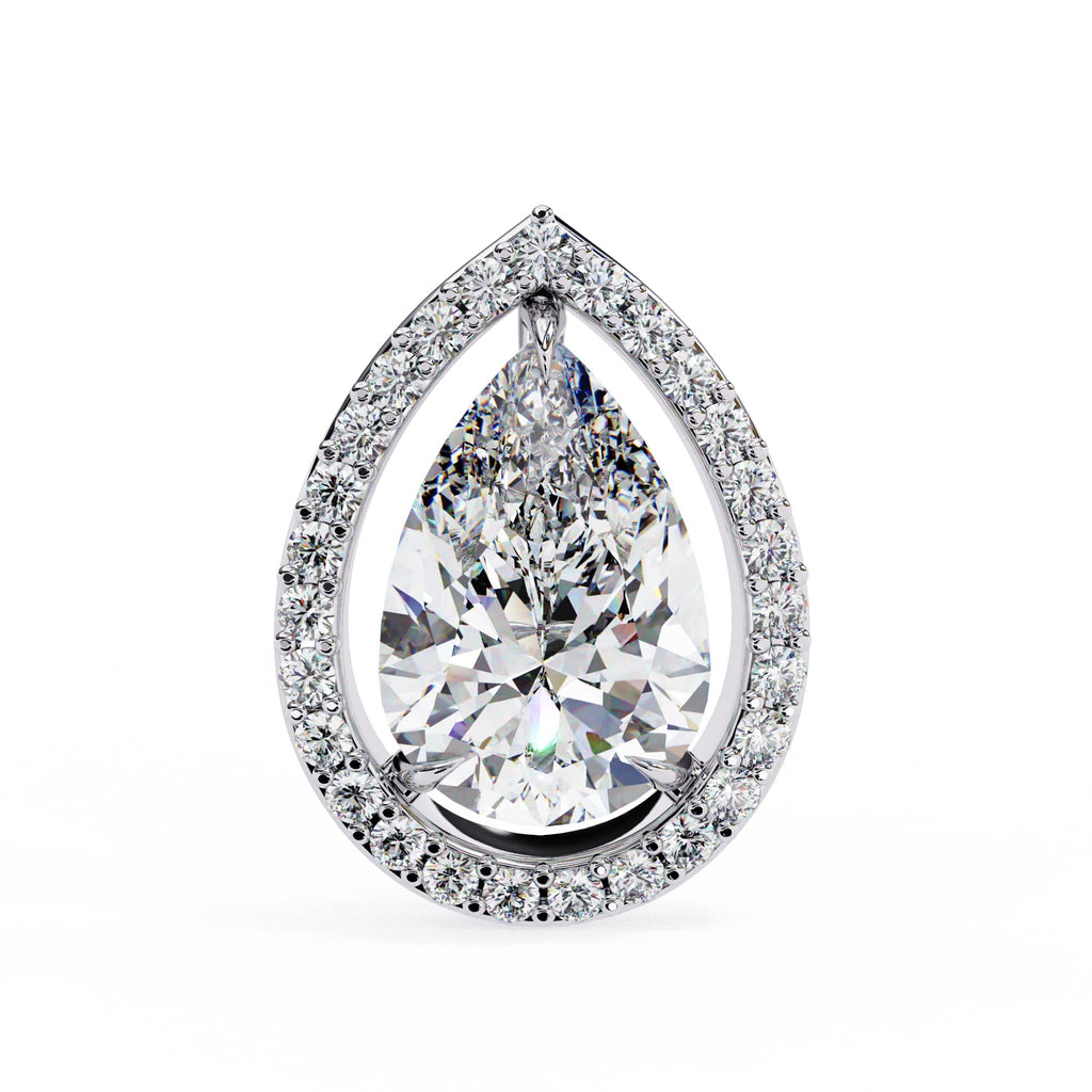 Pear Halo Stud Earrings