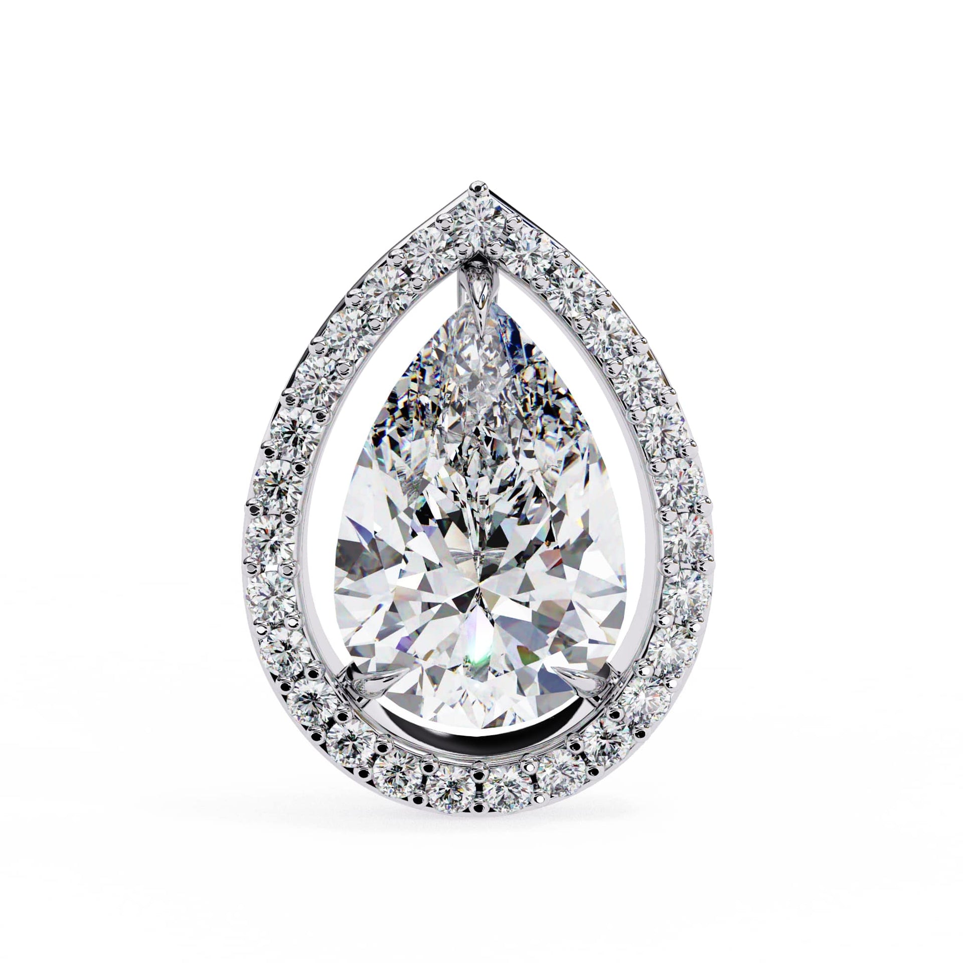 Pear Halo Stud Earrings