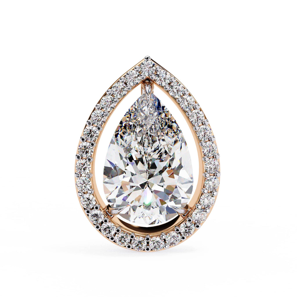 Pear Halo Stud Earrings