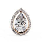 Pear Halo Stud Earrings