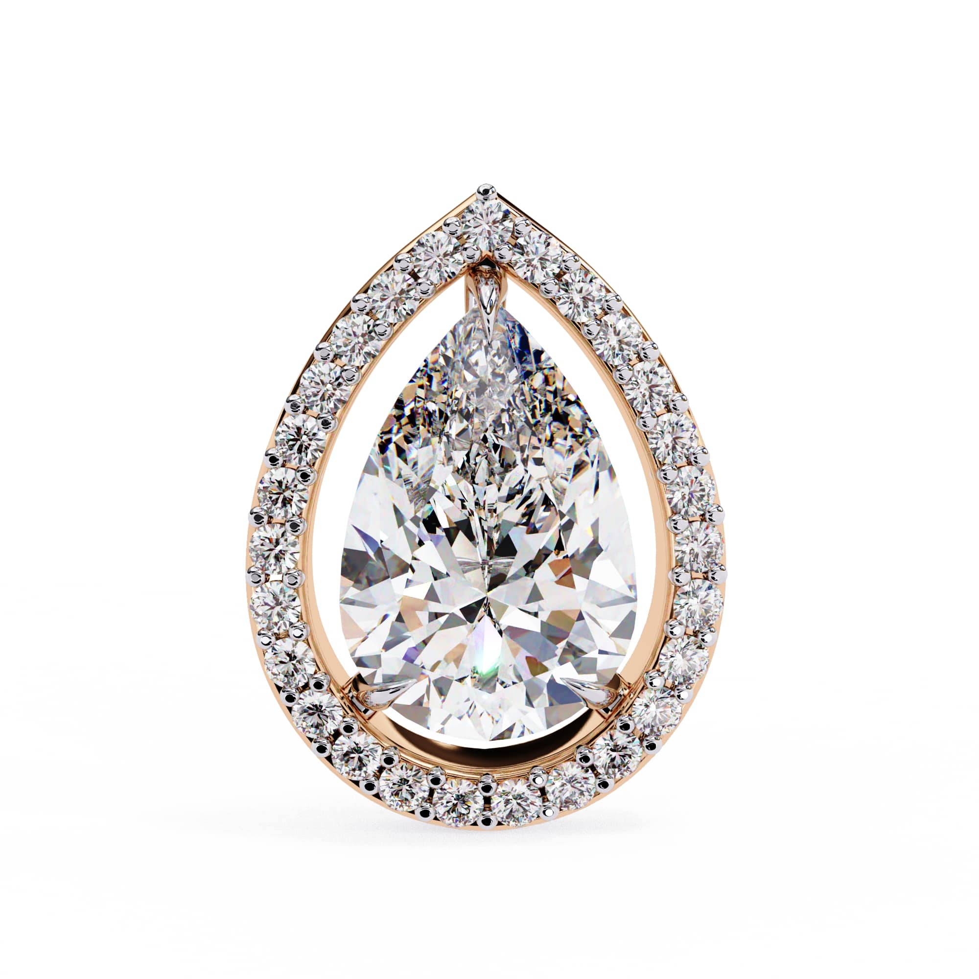 Pear Halo Stud Earrings