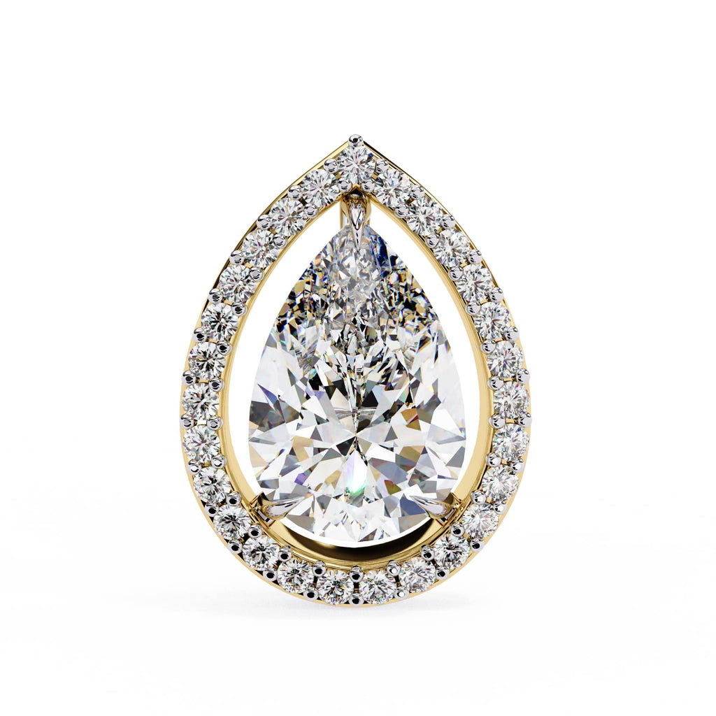 Pear Halo Stud Earrings