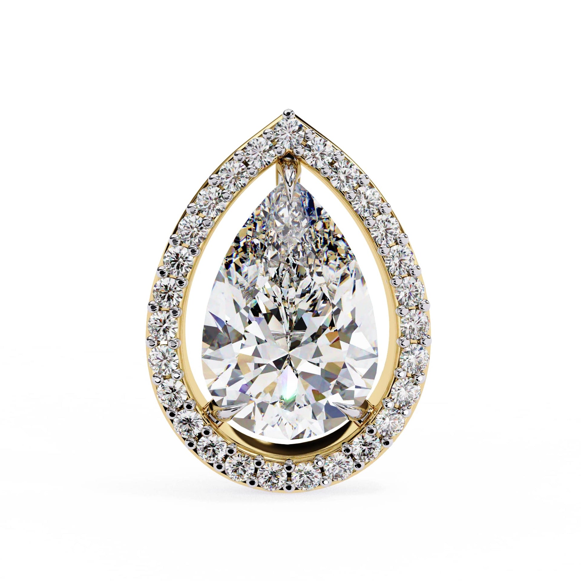 Pear Halo Stud Earrings