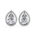 1.62 Carat Tear Drop Lab Created Halo Diamond Stud Earrings