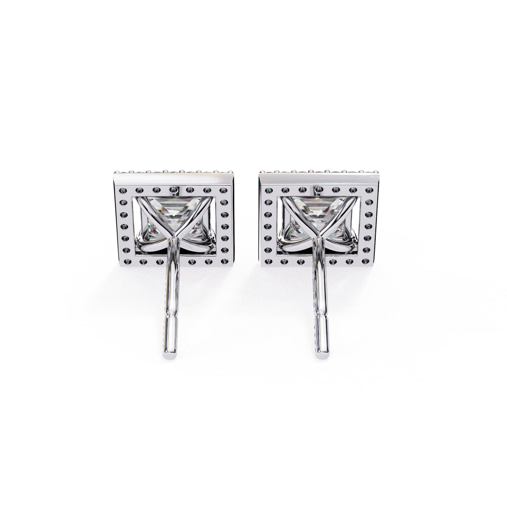 Princess Cut Lab Diamond Stud Earrings