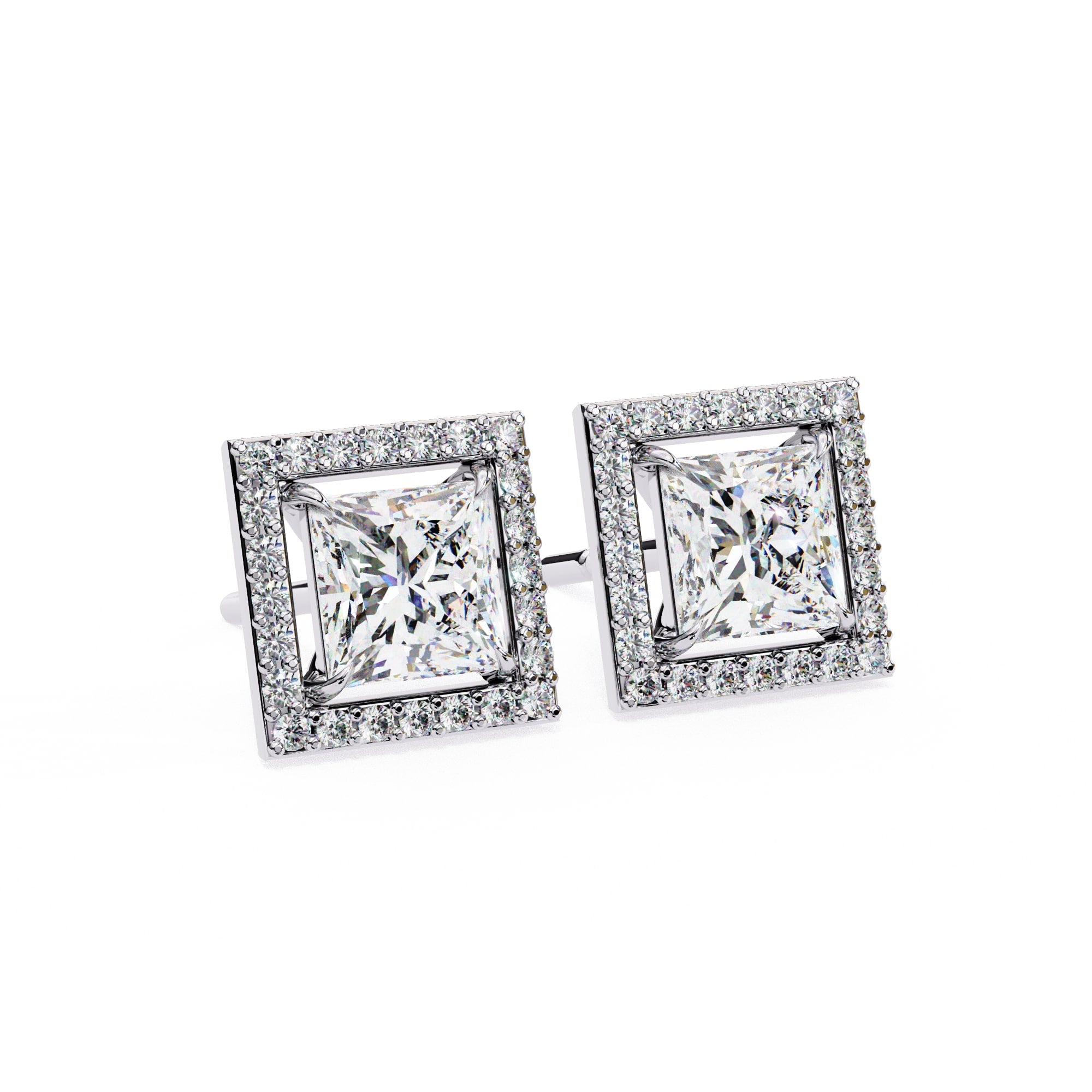 Princess Cut Lab Diamond Stud Earrings