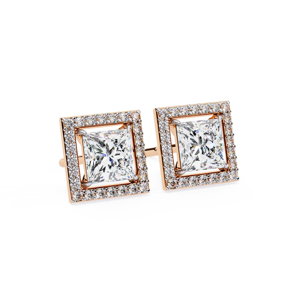 Princess Cut Lab Diamond Stud Earrings